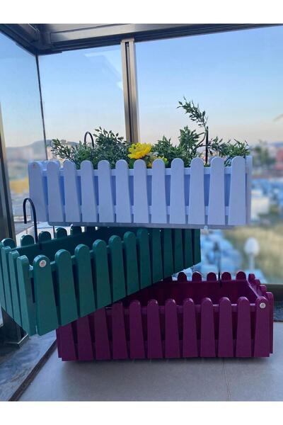 kartepe bahçe İstanbul Balkon Çit Saksı Askılı 9 Litre _Askı Aparatı dahildir.