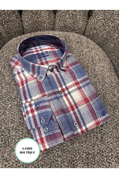 BERNEO قميص شتوي سميك بأكمام وأزرار للجيب للرجال