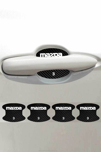 Kocamın Tasarımı Suitable for Mazda 3 Model Carbon Door Anti-Scratch and Stylish Design Foil Set with 3 Lettering