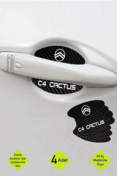 Kocamın Tasarımı Citroen C4 Cactus İç Kapı Kollarına Özel Karbon Çizik Önleyi...