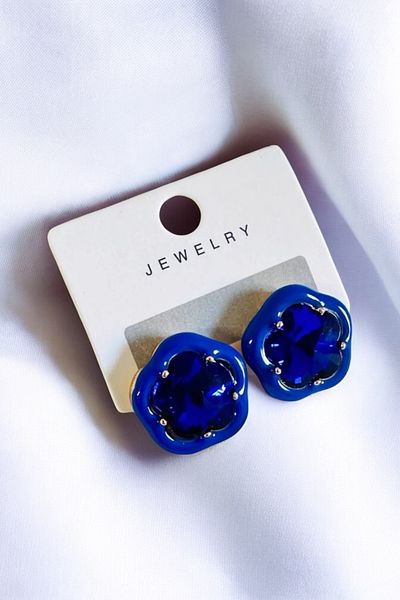PETEK AKSESUAR Stone Detailed Flower Earrings