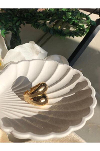 Tulipscollection bombeli gold çelik yüzük