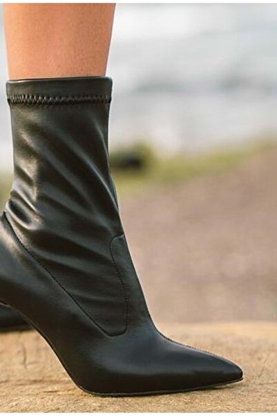 KOCAMANLAR Feles Kadeh Topuk Kadın Çorap Bot SİYAH-CİLT