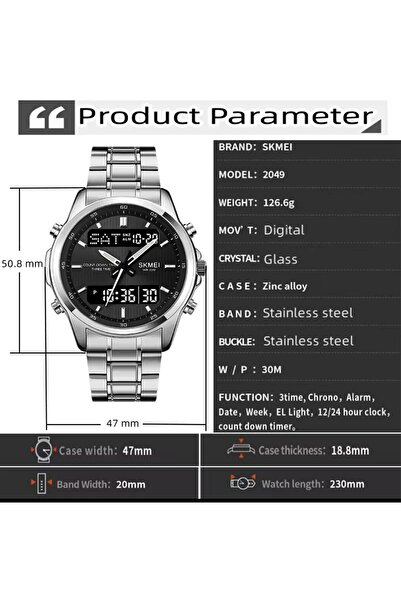 Skmei 2049 Analog Digital Classic Men's Watch