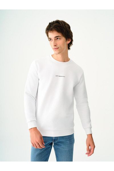 Loft White Men's Sweatshirt Lf 2034268   - m Sws Lf 2034268 -White