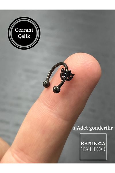Karınca Piercing Theater Mask Tragus Helix Flat Conch Ear Ring Piercing