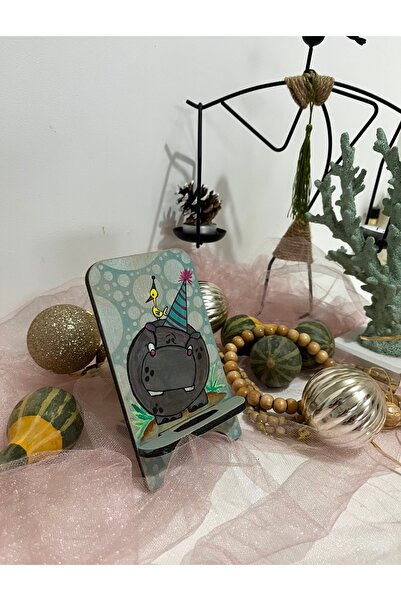 Ahşap Telefon ,Tablet Tutucu ,Hediyelik Eşya,Yıbaşı Hediyesi,El Boyaması