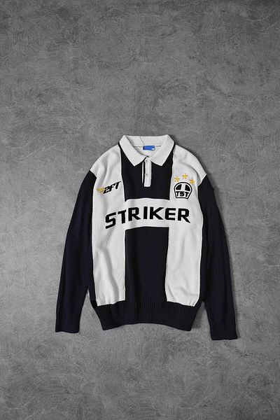 Slatra Ανδρικό πουλόβερ με λαιμόκοψη μπλε-λευκό Striker Polo