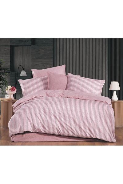 EvixHome Biana Claret Red 100% Cotton Ranforce Double Bedding Set