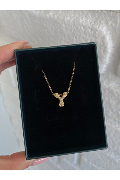 h&b design jewel Çelik Y Harf Detaylı Kolye