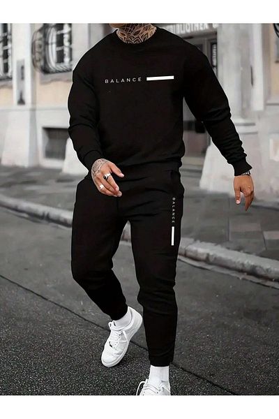 MODASHOT Σετ αθλητικής φόρμας Unisex Crew με στάμπα Balance