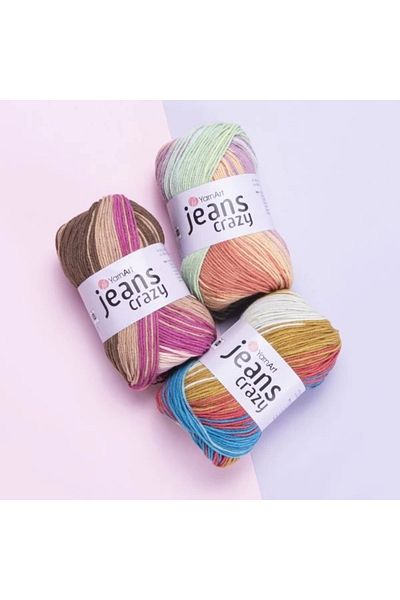 Yarnart Jeans Crazy - Μαρμάρινο Χειροποίητο Πλεκτό Νήμα Ebruli-8210