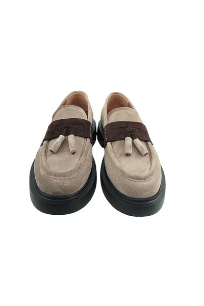 Oneka Shoes 1240Egl122 Men's Loafer - Sand Suede Tassel Casual Shoes