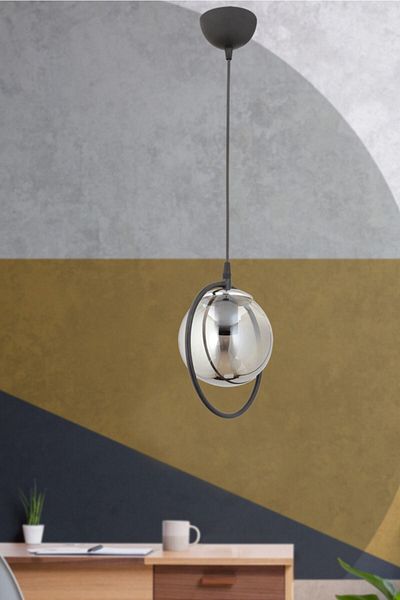 ESSLİGHT Julia Single Modern Smoked Glop Glass Pendant Lamp Chandelier