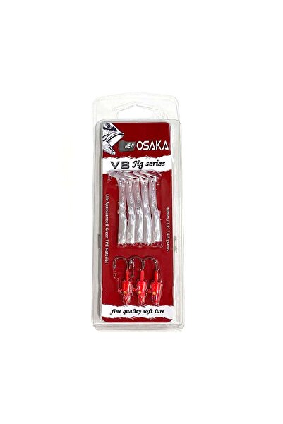 NEW OSAKA Osaka V8 Jig Series 8 Cm 5.5 Gr Silikon Yem red head Silver