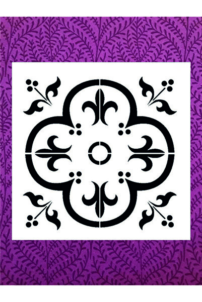 Stencilsarayi STENCİL SARAYİ BOYAMA ŞABLON DAMASK ÇİNİ MANDALA - 8115 ÖLÇÜ 30X30