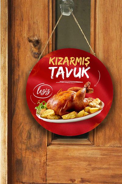 Nod Fried Chicken Hall Wall, Door, Single-Sided Hanging Welcome Sign, Chicken Flip Shop Ornament