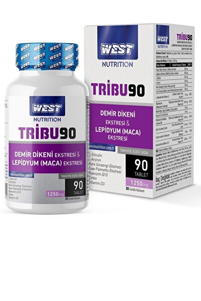 West Nutrition Tribu90 Tribulus Demir Dikeni Lepidyum - Maca - Panax Ginseng Ekstresi Ve Sitrülin 90 Tablet 1250 Mg