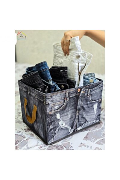 farist 1 Adet Katlanır Giysi Çekmecesi Saklama Kutusu Hurç jean desenli
