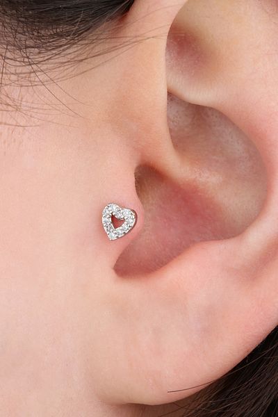 VLM AKSESUAR 6mm Steel Piercing - Heart Surgery with Stone