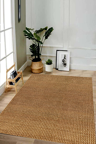 Carmine Carpet Dijital Baskılı Dekoratif Yıkanabilir Jüt Görünümlü Kaymaz Tab...