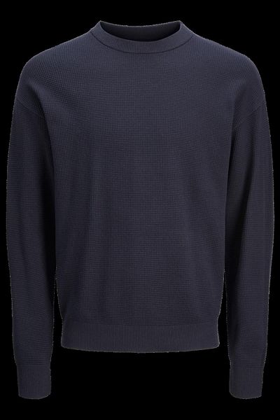 Jack & Jones JORSCOTT Тъмносин плетен суитшърт с кръгло деколте - 12261771