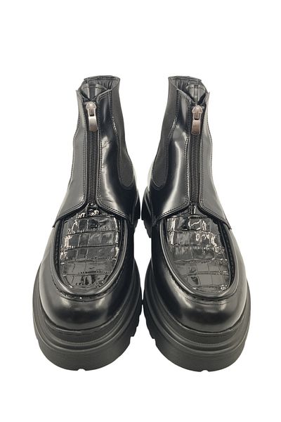 Oneka Shoes 1308248001   - Men's Black Crocodile Daily Boots