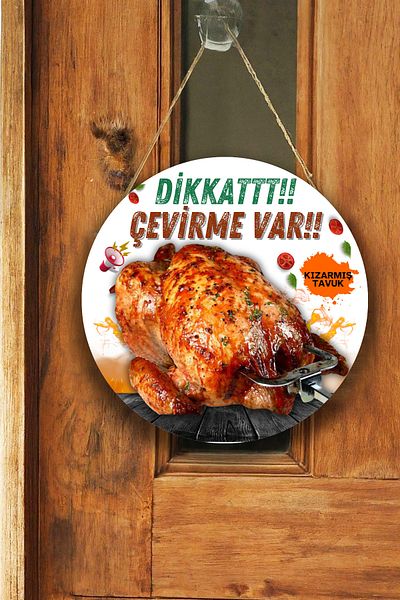 Nod Fried Chicken Hall Wall, Door, Single-Sided Hanging Welcome Sign, Chicken Flip Shop Ornament