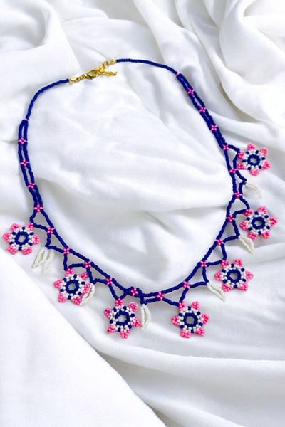 PETEK AKSESUAR BEAD LADE HANDMADE FLOWER ETHNIC NECKLACE