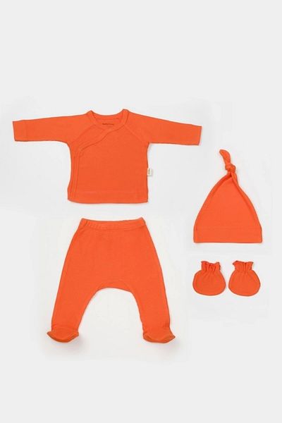 BabyCosy Set de 4 piese pentru bebeluși, pantaloni, tricou, pălărie, mănuși, seria pentru bebeluși și nou-născuți, set de ieșire din spital