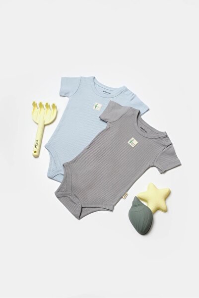 BabyCosy طقم قطعتين للأطفال وحديثي الولادة 50% بامبو - 50% قطن عضوي بأكمام قص...