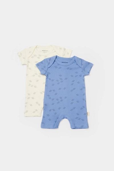 BabyCosy 2-Piece Baby Rompers - 50% Modal, 50% Organic Cotton, Short Sleeve, Newborn Series - Csym11