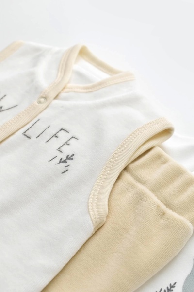 BabyCosy 3-Piece Baby and Newborn Velvet Vest Set - 80% Organic Cotton & 20% Polyester