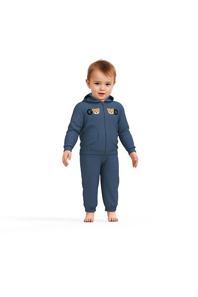 BabyCosy Hooded Jacket and Trousers Set for Baby and Newborn - 100% Organic Cotton, Csy8005