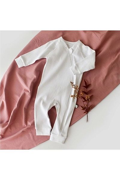 BabyCosy Organic Cotton and Elastane Baby Romper - Zip-Up, Newborn Series - Csyr4611