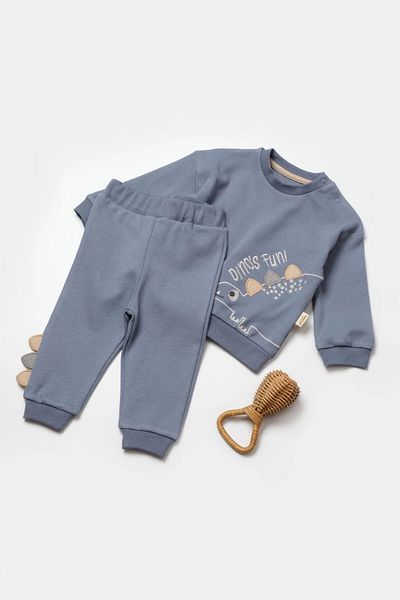 BabyCosy طقم بنطال وقميص طويل الأكمام مصنوع من القطن العضوي بنسبة 100% للرضع وحديثي الولادة - Csy2016