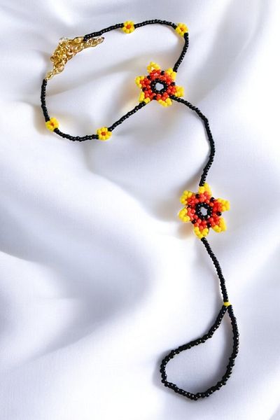 PETEK AKSESUAR Bead Embroidery - Handmade Flower Shahmeran
