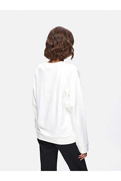 Ltb Λευκό φούτερ - σύνθημα, μακρυμάνικο, λαιμόκοψη