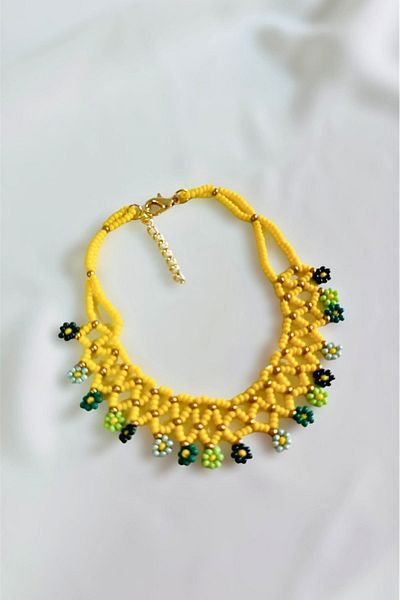 PETEK AKSESUAR Flower Anklet - Beaded Handmade