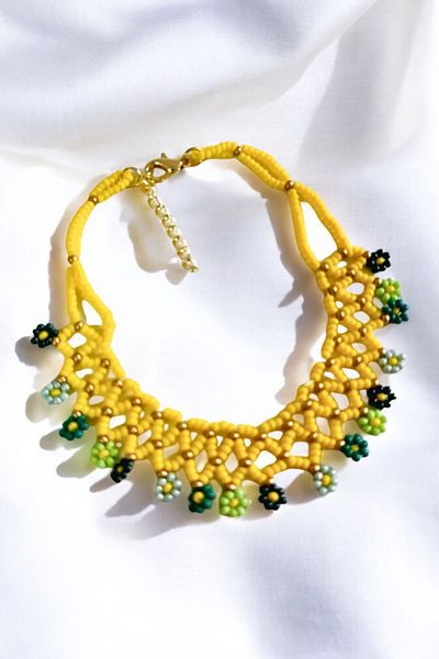 PETEK AKSESUAR Flower Anklet - Beaded Handmade