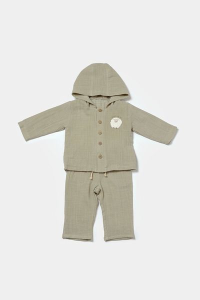 BabyCosy Organic Hooded Jacket T& Pants Set