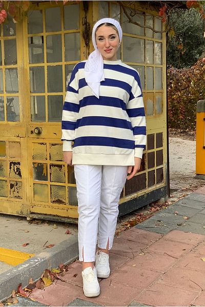 Moda Rosa 25K4432 - Dark Blue - Shardon Stripes Sweat