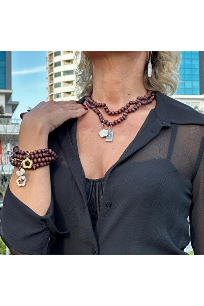 JİMNY JEWELRY NOA AHSAP BONCUK KOLYE BİLEKLİK