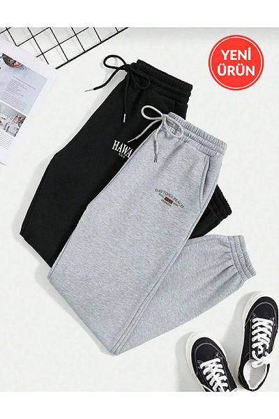Rex Darius Χειμερινό Fleece Jogger Sweatpants - Μαύρο, Γκρι και Καφέ, Ελαστικό, Σετ 3 Κλωστών