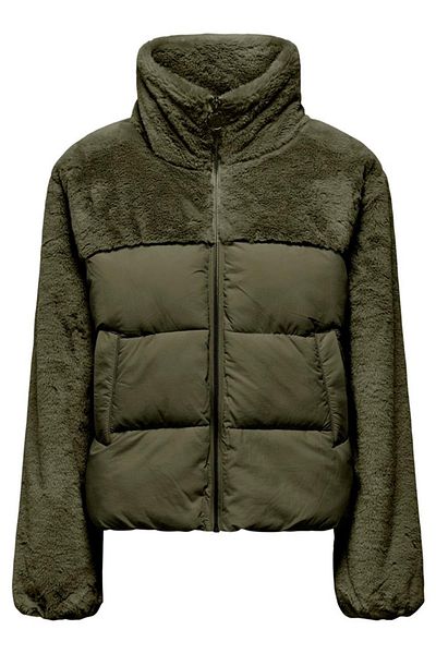 ONLY Onlwanja Fur Puffer Mix Jacket Cc Otw Green