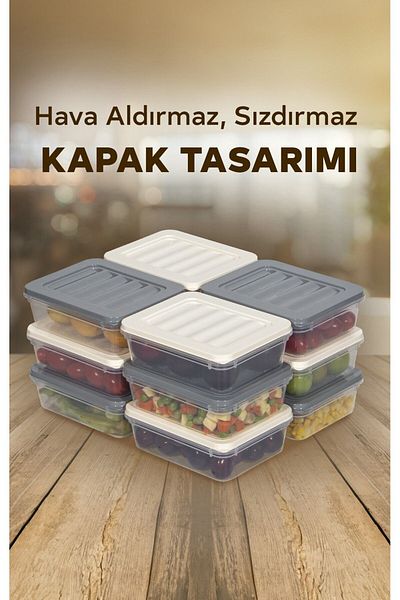 teknotrust 12 Colorful Refrigerator Organizer Freezer and Microwave Storage Container 12X600 ml
