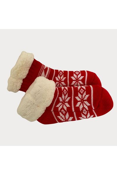 Shocks özgür ruhlara Winter Plush Booties Snow Pattern Home Socks