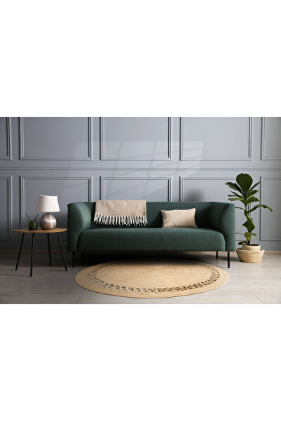 Klappe Design Hasır Jüt Yuvarlalk İç Dalgalı Halı