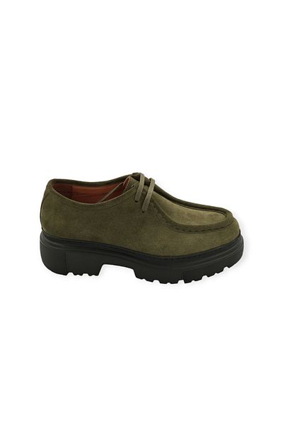 MİLONEK 231001511308   Men's Green Suede Daily Lace-Up