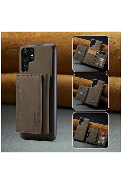 Zebana Samsung Galaxy S24 Ultra Uyumlu Kılıf Zebana 2in1 Elite Class Cüzdanlı...